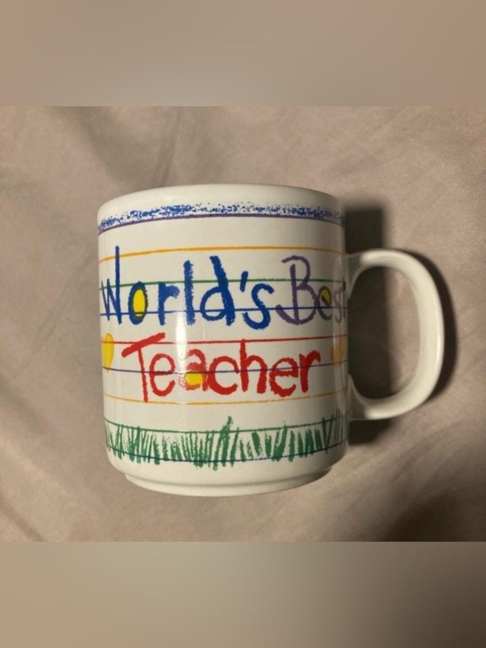 World's Best Teacher Ceramic Mug - Multicolor
